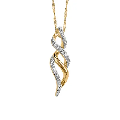 Pendant with .06 Carat TW of Diamonds in 10kt Yellow Gold with Chain