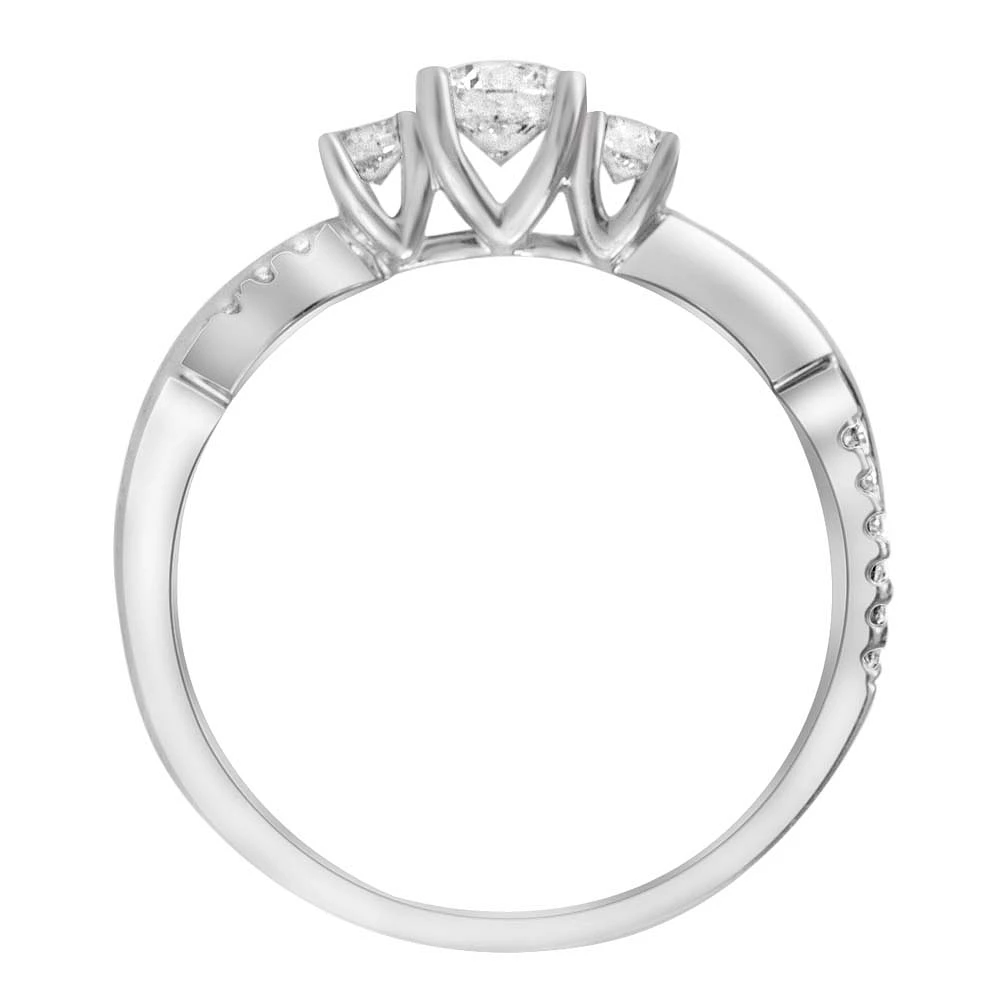 Fire of the North Engagement Ring with .54 Carat TW Diamonds 14kt White Gold