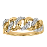 Chain Link Ring with .20 Carat TW of Diamonds in 10kt Yellow Gold