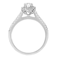 Fire of the North Oval Halo Engagement Ring with .72 Carat TW Diamonds 18kt White Gold