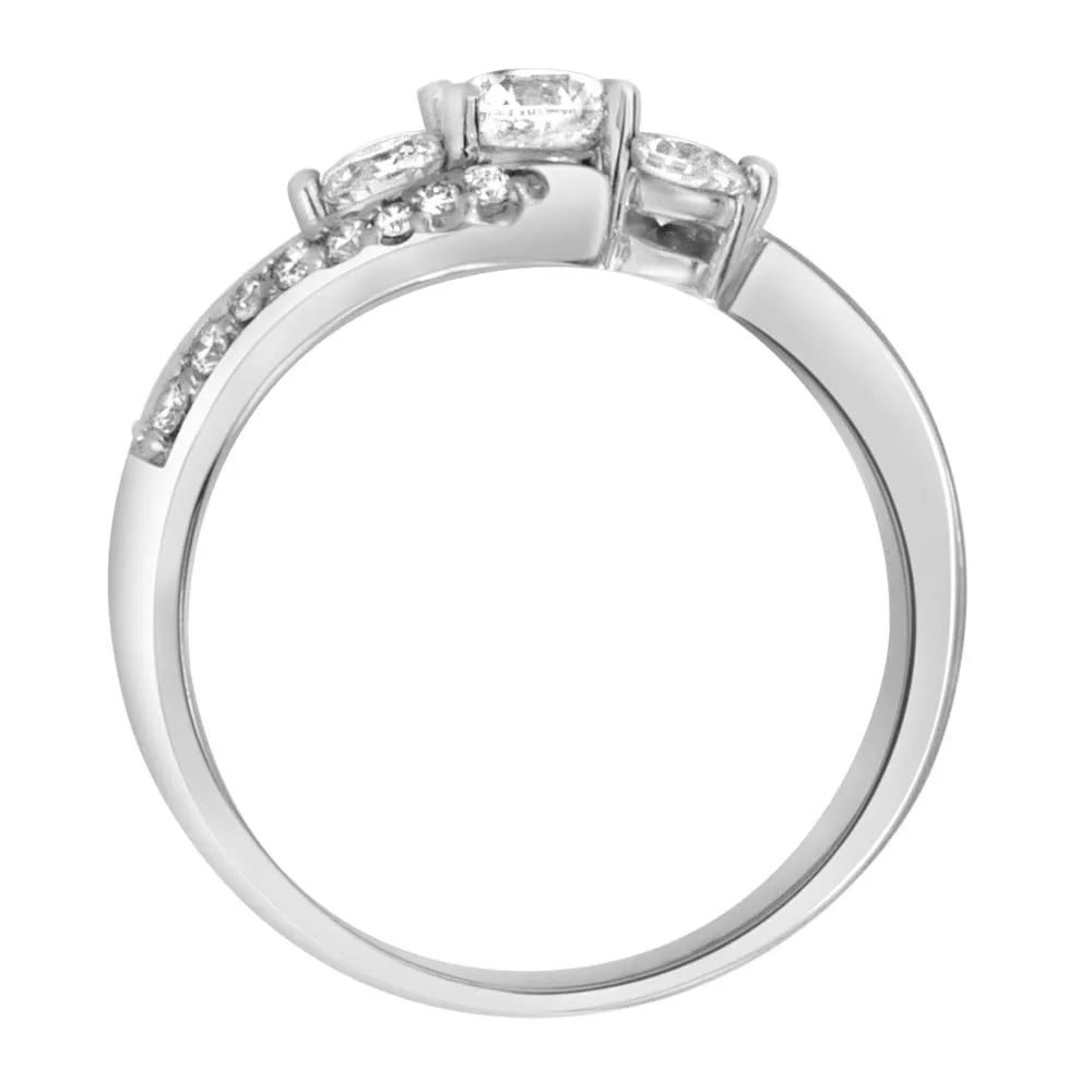 Fire of the North Diamond Engagement Ring with .70 Carat TW Diamonds 14kt White Gold