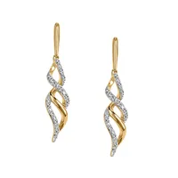 Drop Earrings with .12 Carat TW of Diamonds 10kt Yellow Gold