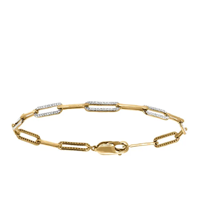 7.5″ Medium 3.9MM Layla Cable Link Paperclip Chain Bracelet in 10kt Yellow  Gold - Paris Jewellers