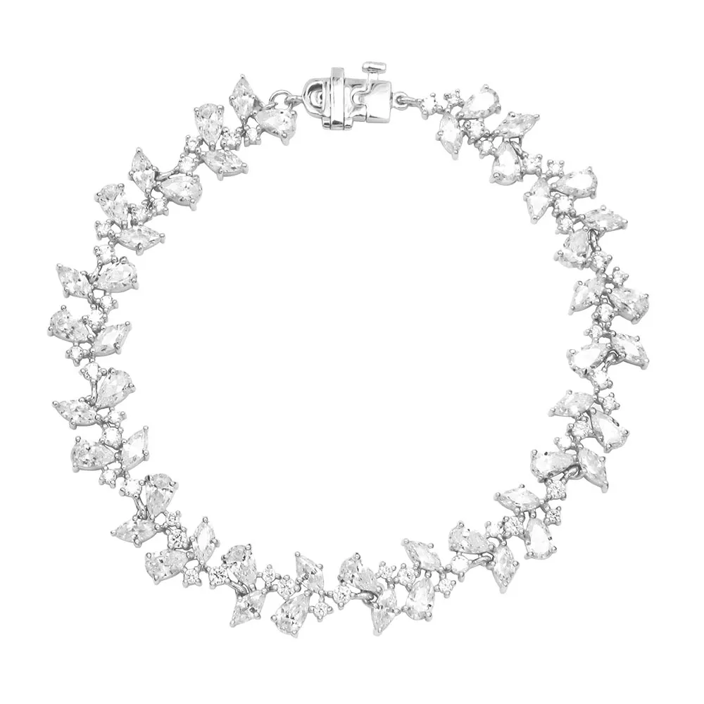 7″ Grace Bracelet with Cubic Zirconia Sterling Silver