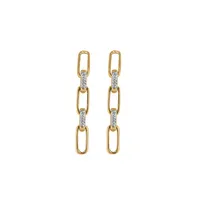 Layla Paper Clip Earrings with .15 Carat TW of Diamonds 10kt Yellow Gold