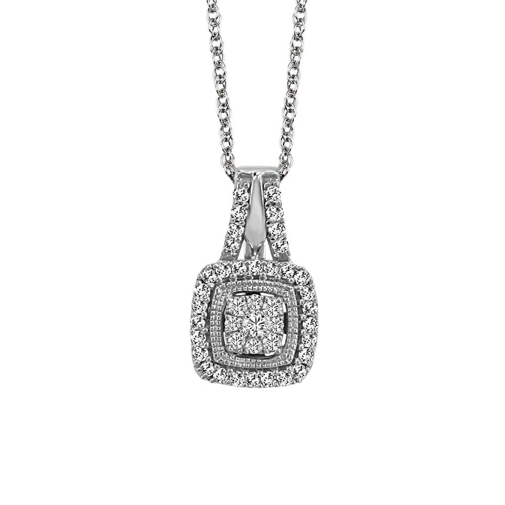 Pendant with .20 Carat TW of Diamonds 10kt White Gold Chain