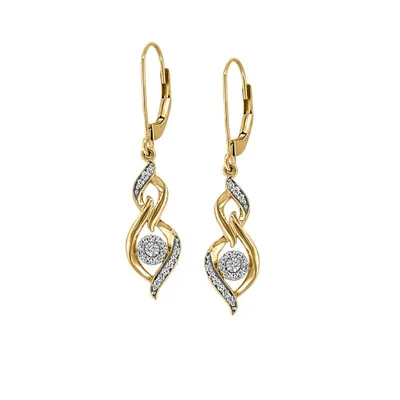 Earrings with .16 Carat TW of Diamonds 10kt Yellow Gold