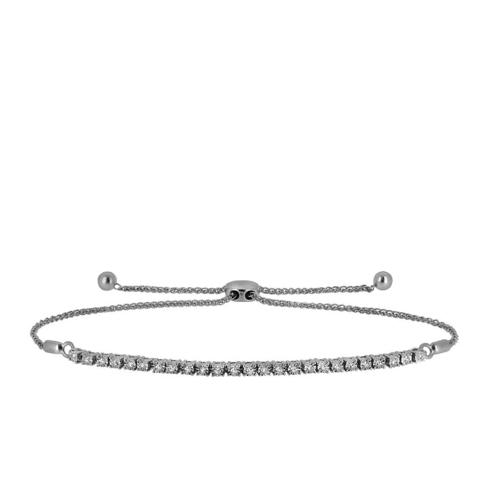 Adjustable Bracelet with .20 Carat TW of Diamonds Sterling Silver