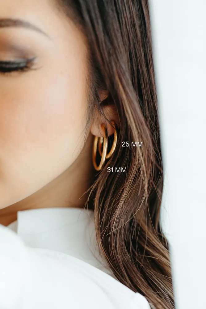 Katie 25MM 10kt Yellow Gold Hoops