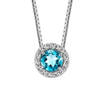 Birthstone Set Bundle with Genuine Topaz and Cubic Zirconia Sterling Silver