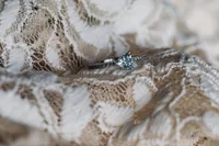 Ring with Aquamarine and .08 Carat TW of Diamonds in 10kt White Gold