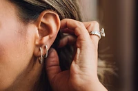 Hoop Earrings with Carat TW of Diamonds in 10kt Yellow Gold