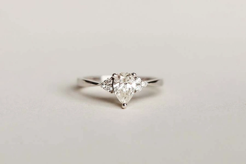 Engagement Ring with .79 Carat TW of Diamonds 18kt White Gold