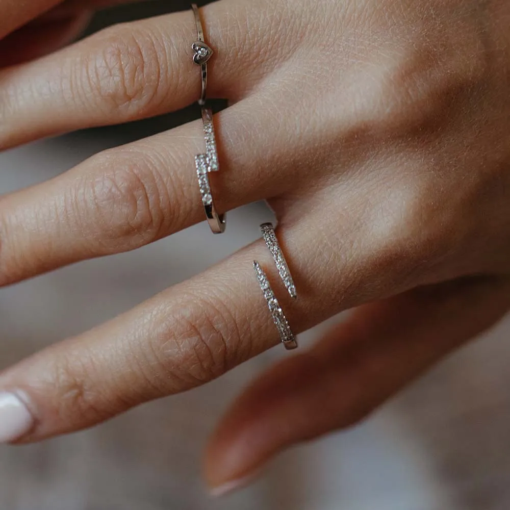 Split Pave Ring with .20 Carat TW of Diamonds 10kt White Gold