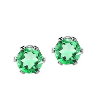 Childrens’ Precious Forever Earrings with Emerald in 14kt White Gold