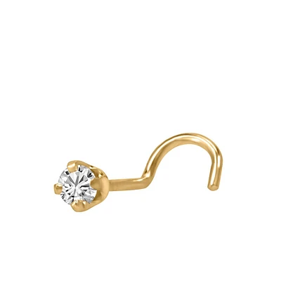 Nose Stud with 0.05 Carat Diamond in 14kt Yellow Gold