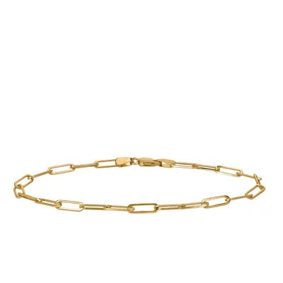 7″ Layla Cable Link Paperclip Chain Bracelet in 10kt Yellow Gold