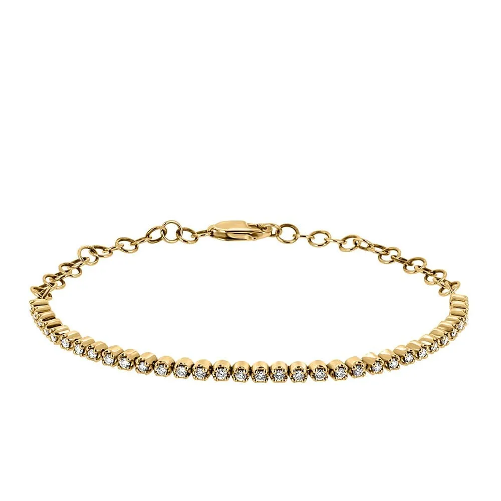 Paris Jewellers 7″ Classic Petite Tennis Bracelet with .50 Carat TW of  Diamonds 10kt Gold