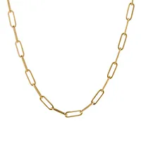 18″ Layla Cable Link Paperclip Chain Necklace 10kt Yellow Gold