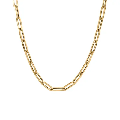 18″ Medium 3.9MM Layla Cable Link Paperclip Chain Necklace in 10kt Yellow Gold