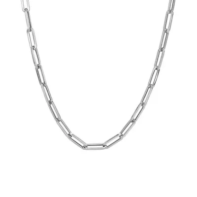 18″ Medium 3.9MM Layla Cable Link Paperclip Chain Necklace in Sterling Silver