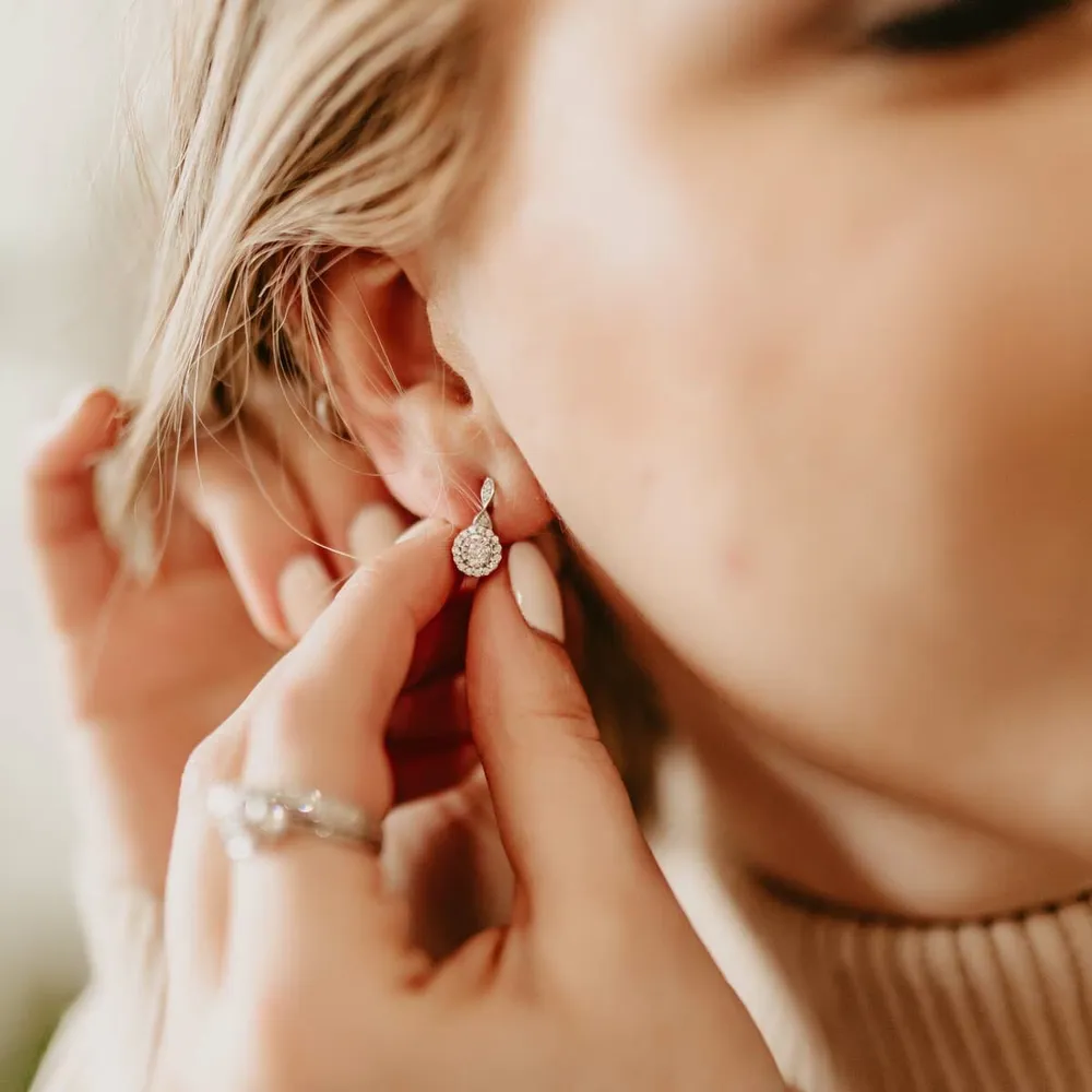 Earrings with .34 Carat TW of Diamonds in 10kt White Gold