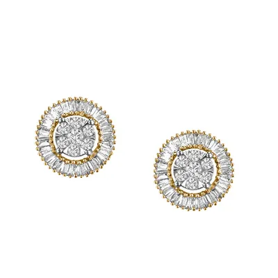 Circle Earrings with .50 Carat TW of Diamonds 10kt Yellow Gold