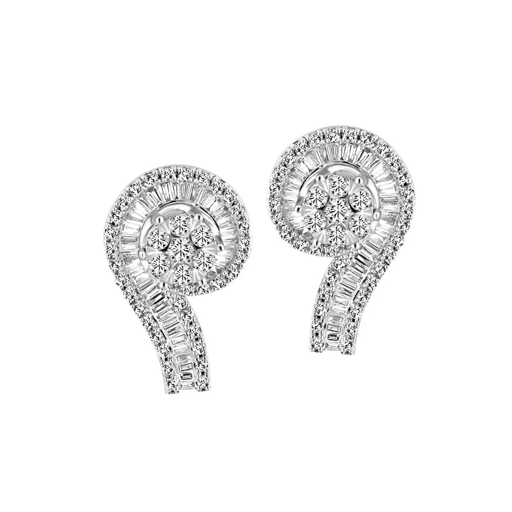 Earrings with .95 Carat TW of Diamonds in 10kt White Gold