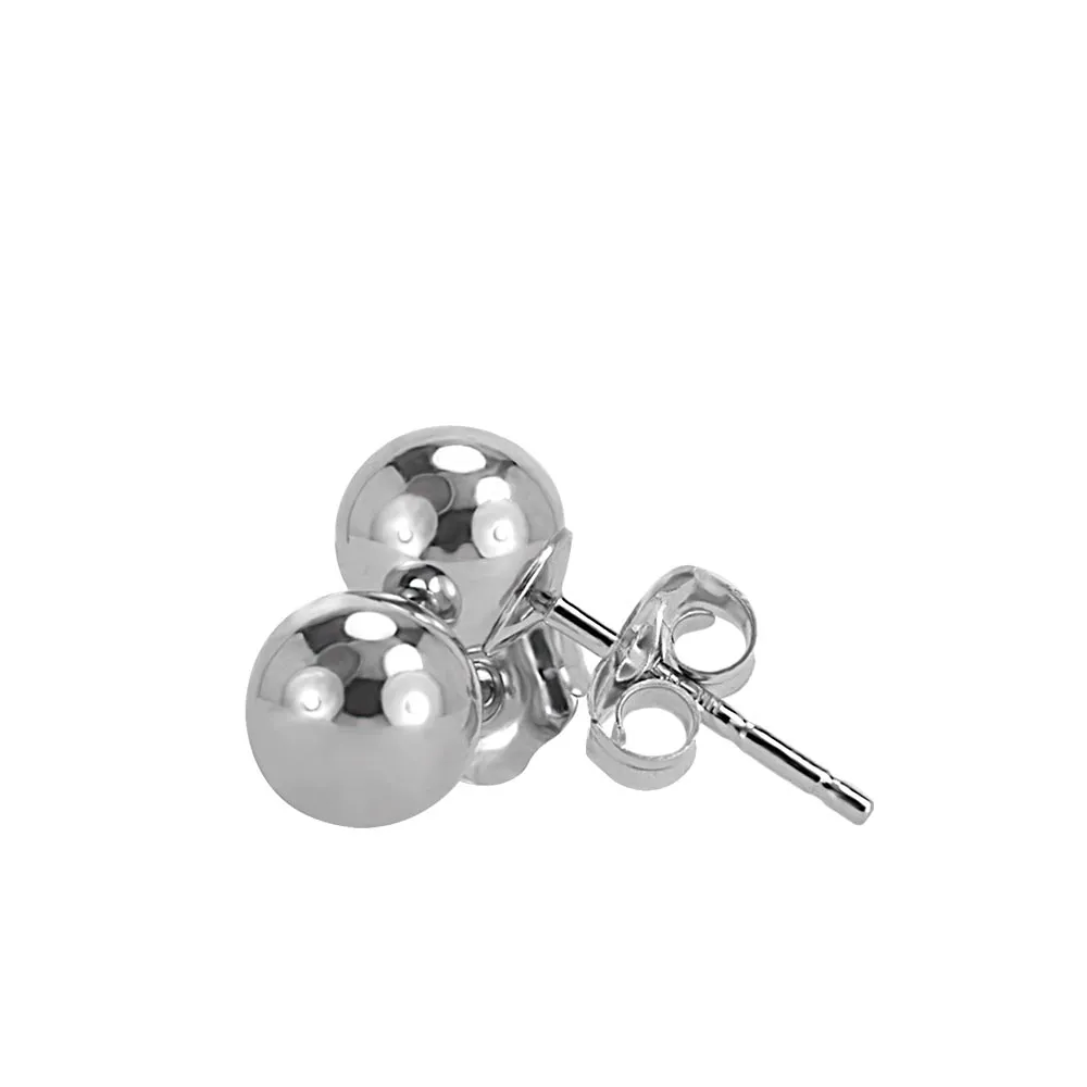 4MM Ball Stud Earrings 14kt White Gold