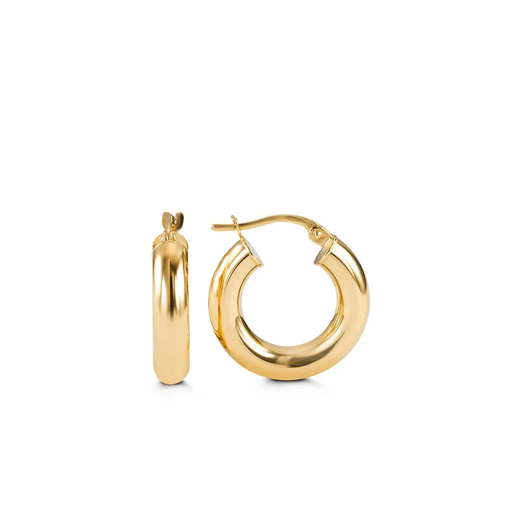 Hailey Weightless 17MM Hoop Earrings in 10kt Yellow Gold