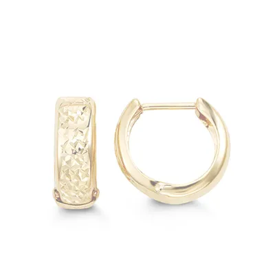 12MM Huggies Hoop Earrings 10kt Yellow Gold