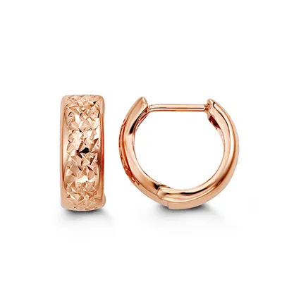 12MM Huggies Hoop Earrings 10kt Rose Gold