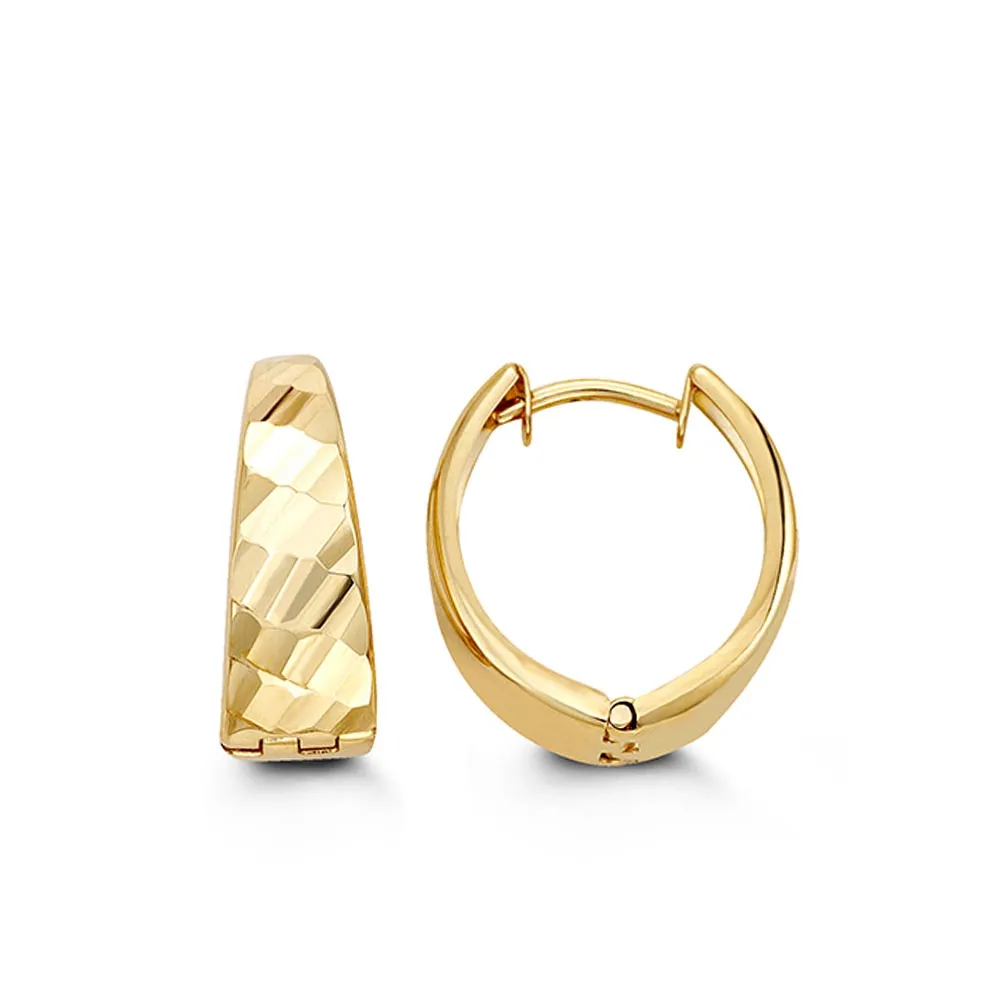 13MM Huggies Hoop Earrings in 10kt Yellow Gold