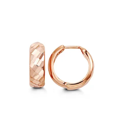 15MM Huggies Hoop Earrings in 10kt Rose Gold