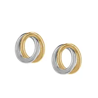 Knot Earrings in 10kt White and Yellow Gold