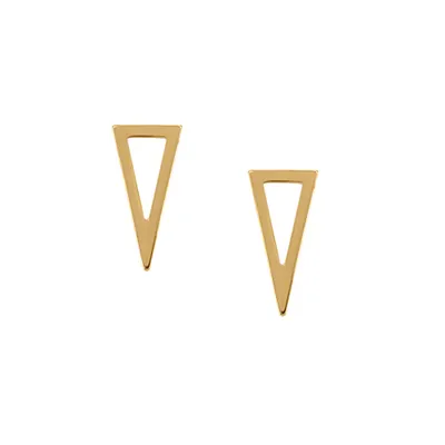 Geometric Triangle Stud Earrings 14kt Yellow Gold