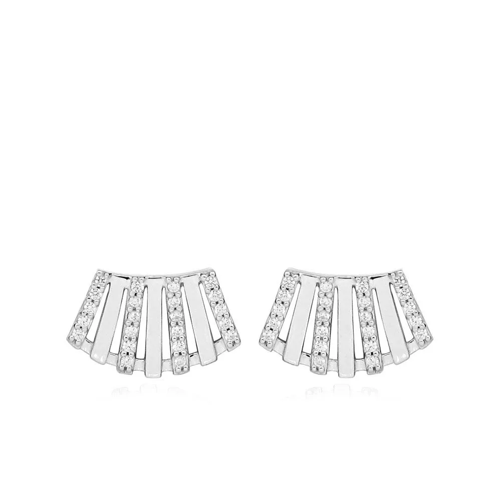 Earrings with Cubic Zirconia in Sterling Silver