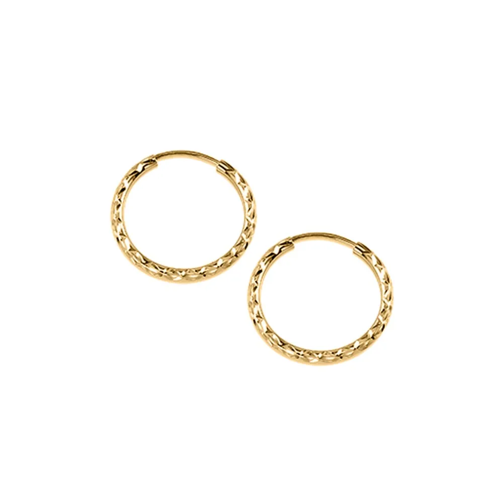 18MM Sleeper Hoop Earrings 10kt Yellow Gold