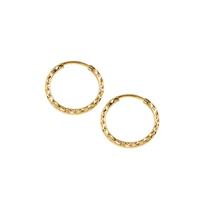 18MM Sleeper Hoop Earrings in 10kt Yellow Gold