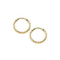 18MM Sleeper Hoop Earrings 10kt Yellow Gold