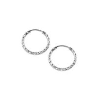 18MM Sleeper Hoop Earrings in 10kt White Gold