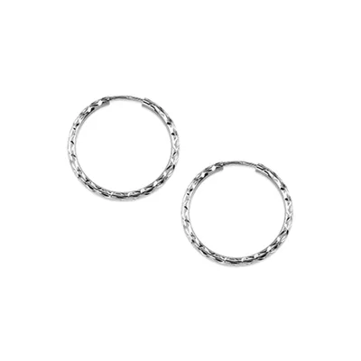 22MM Sleeper Hoop Earrings in 10kt White Gold