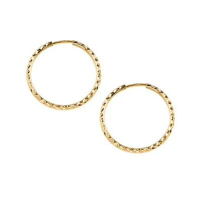 28MM Sleeper Hoop Earrings in 10kt Yellow Gold