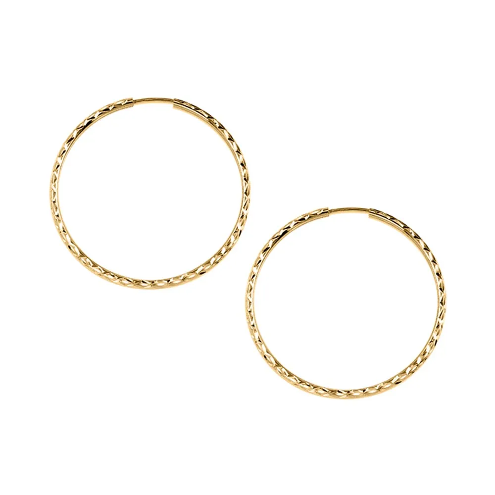 33MM Sleeper Hoop Earrings 10kt Gold