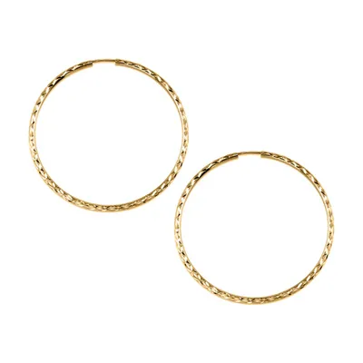 38MM Sleeper Hoop Earrings 10kt Yellow Gold