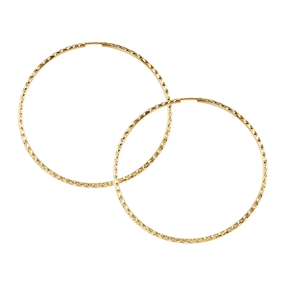 58MM Sleeper Hoop Earrings 10kt Yellow Gold