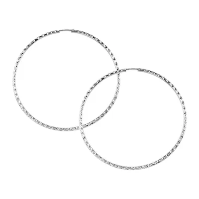 58MM Sleeper Hoop Earrings in 10kt White Gold