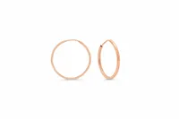 18MM Square Tube Sleeper Hoop Earrings 10kt Rose Gold