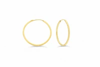 22MM Square Tube Sleeper Hoop Earrings in 10kt Yellow Gold