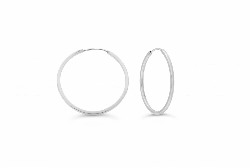 22MM Square Tube Sleeper Hoop Earrings in 10kt Gold